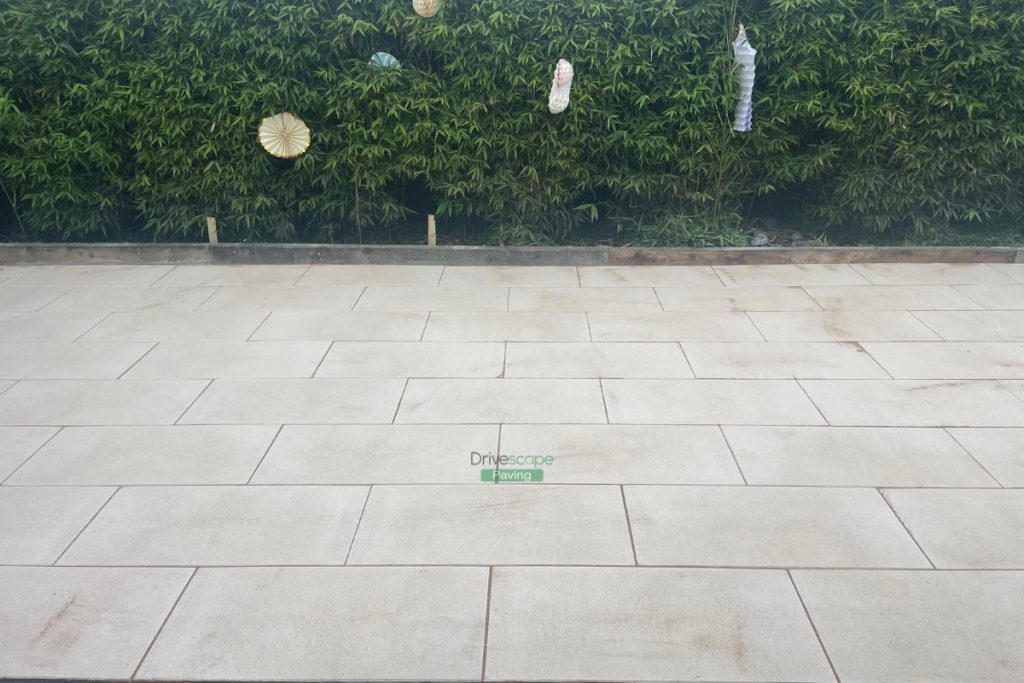 Patio with Newgrange Granite Slabs and New Drainage System in Knocklyon, Dublin