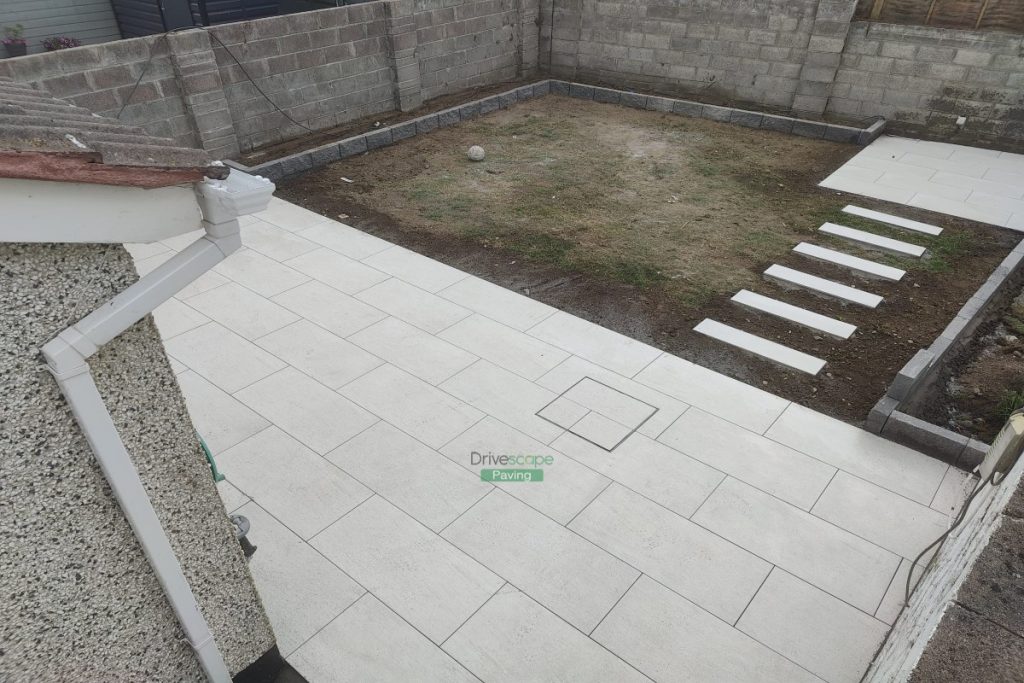 Porcelain Tiled Patio with Raised Flowerbeds in Knocklyon, Dublin (3)