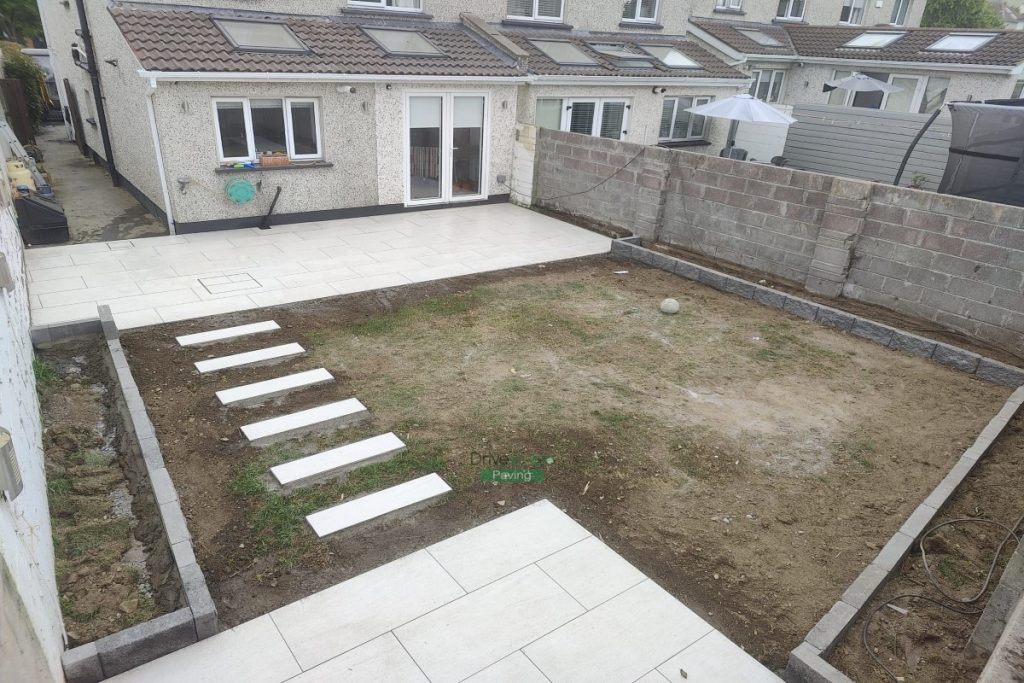 Porcelain Tiled Patio with Raised Flowerbeds in Knocklyon, Dublin