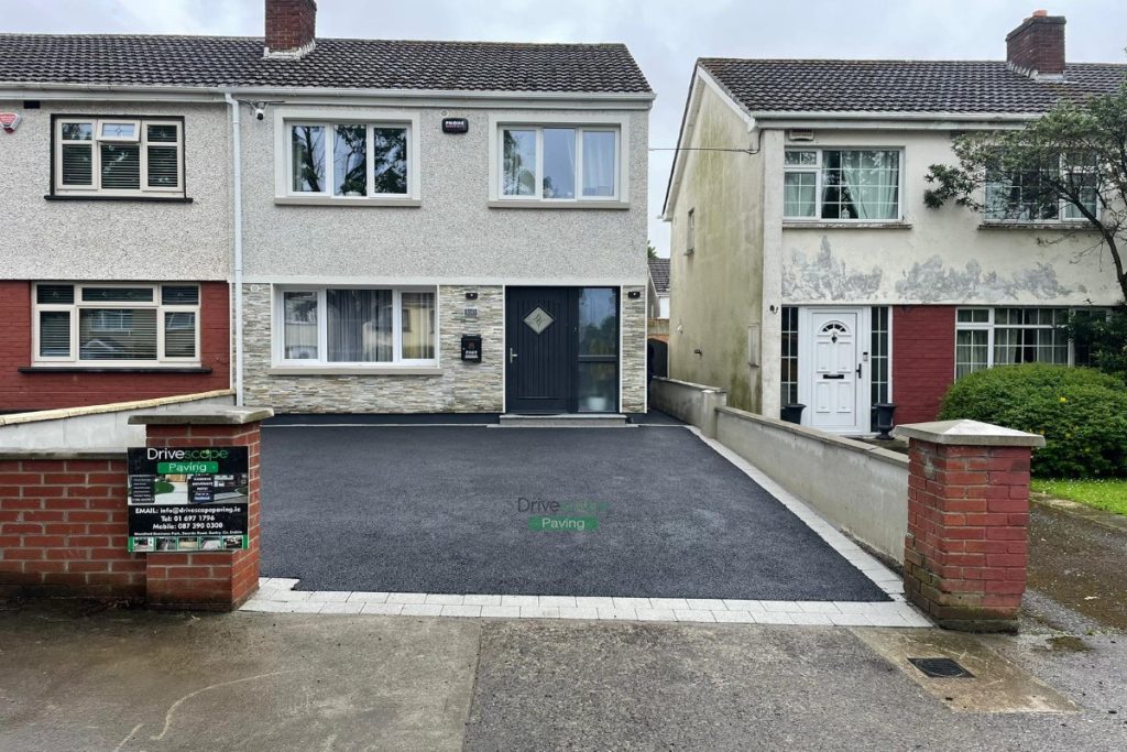 Asphalt Driveway with Corrib Borders and Granite Step in Blanchardstown, Dublin