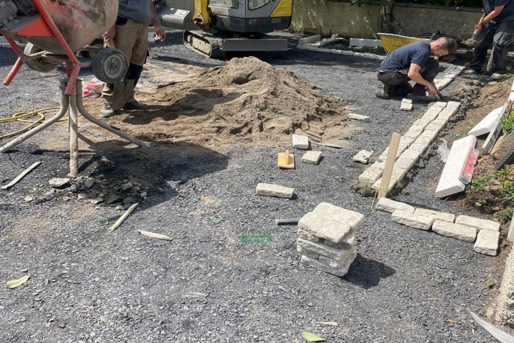 Driveway with Ballylusk Gravel, Kerbstones and Granite Step in Mount Merrion (2)