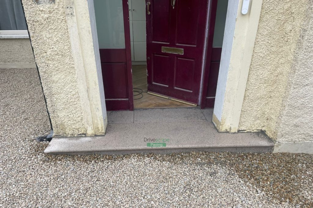 Driveway with Ballylusk Gravel, Kerbstones and Granite Step in Mount Merrion (7)