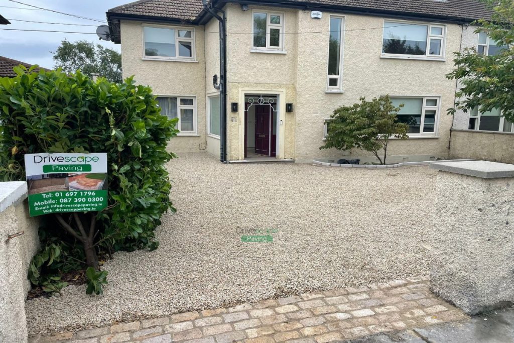 Driveway with Ballylusk Gravel, Kerbstones and Granite Step in Mount Merrion (8)