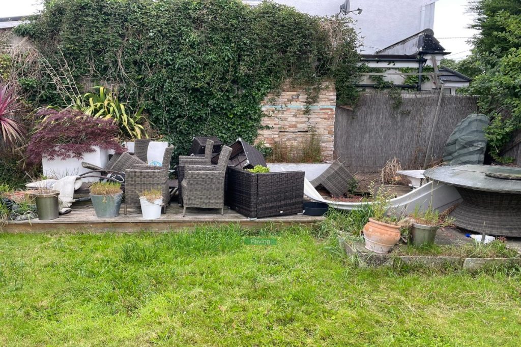 Oyster Granite Slabbed Patio with Fresh Topsoil in Templeogue, Dublin (1)