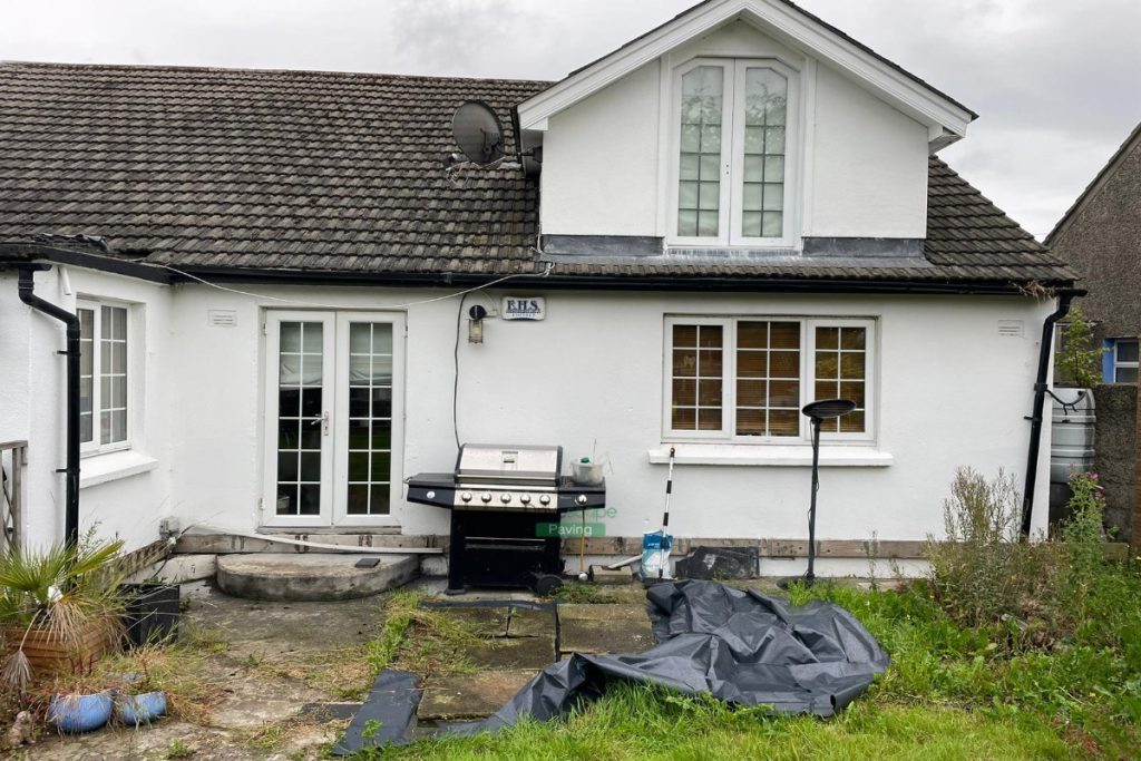 Oyster Granite Slabbed Patio with Fresh Topsoil in Templeogue, Dublin (2)
