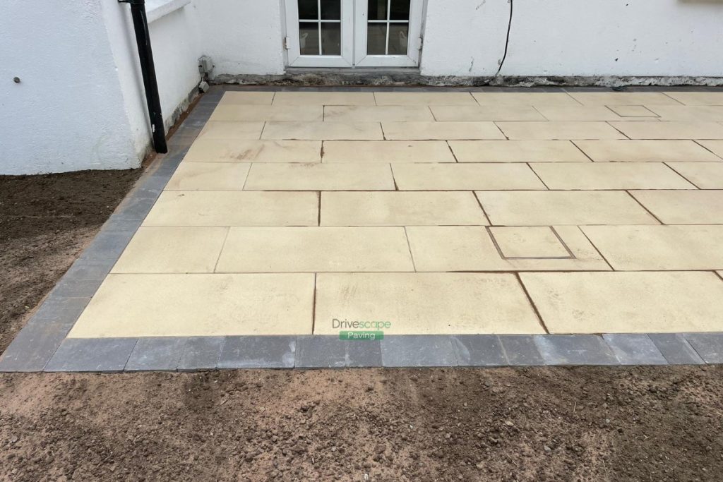 Oyster Granite Slabbed Patio with Fresh Topsoil in Templeogue, Dublin (3)