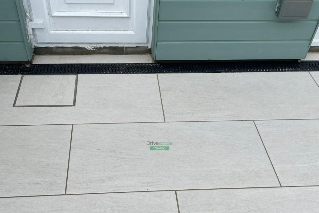 Patio with Porcelain Tiles and Driveway with Black Granite Paving in Kilcoole, Co. Wicklow (7)