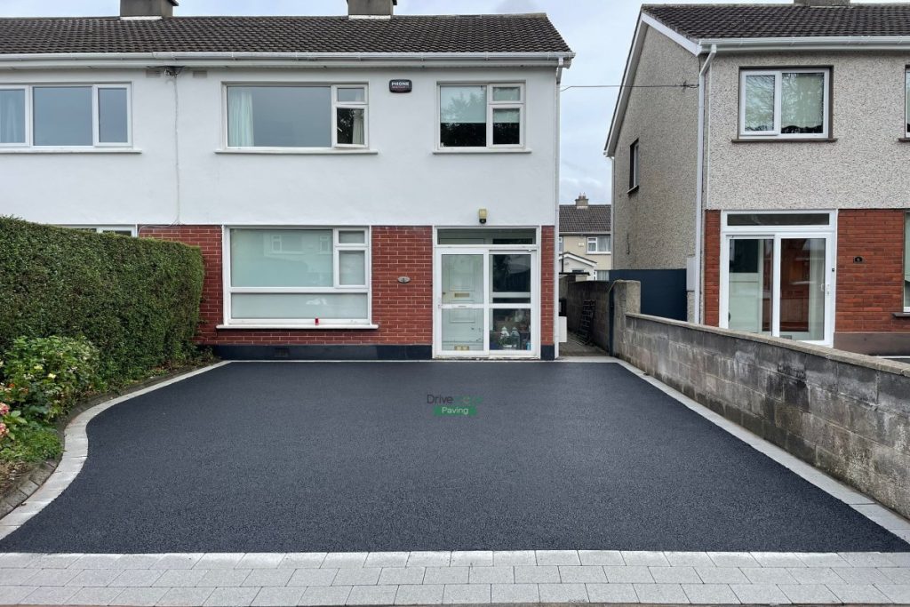 Asphalt Driveway with Silver Granite Apron, Border and Pathway in Templeogue, Dublin
