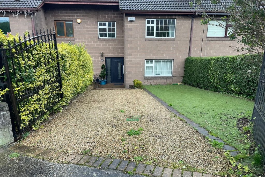 Curragh Gold Paved Driveway with Steps and Granite Wall in Greystones, Co. Wicklow (1)