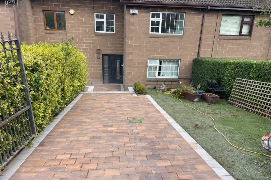 Curragh Gold Paved Driveway with Steps and Granite Wall in Greystones, Co. Wicklow (8)