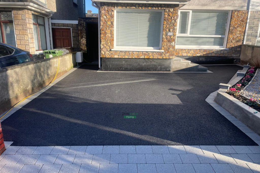 Asphalt Driveway with Silver Granite Borders in Whitehall, Dublin