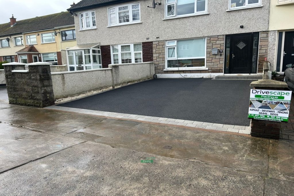 Asphalt Driveway with Silver Granite Border and New Step in Tallaght, Dublin