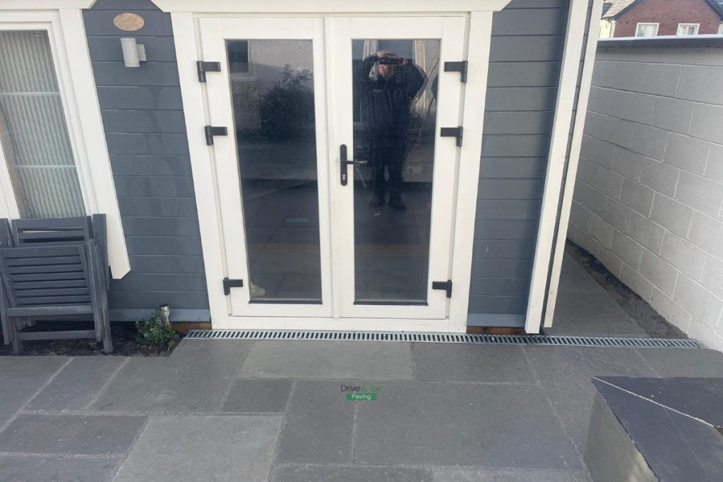 Patio with Grey Limestone Slabs and Raised Flowerbed in Johnstown, Co. Meath (5)
