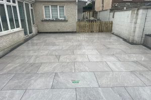 Porcelain Tiled Patio with Artificial Grass and Raised Flowerbeds in Lucan, Dublin (9)