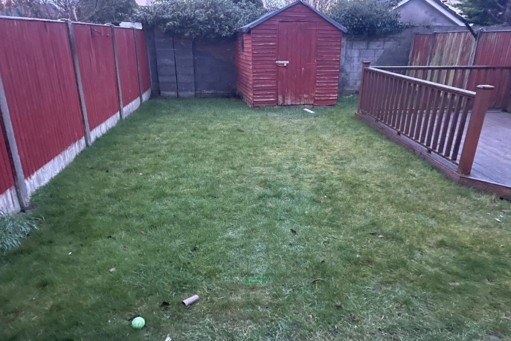 Porcelain Tiled Patio with New Lawn and Raised Flowerbeds in Celbridge, Co. Kildare (1)