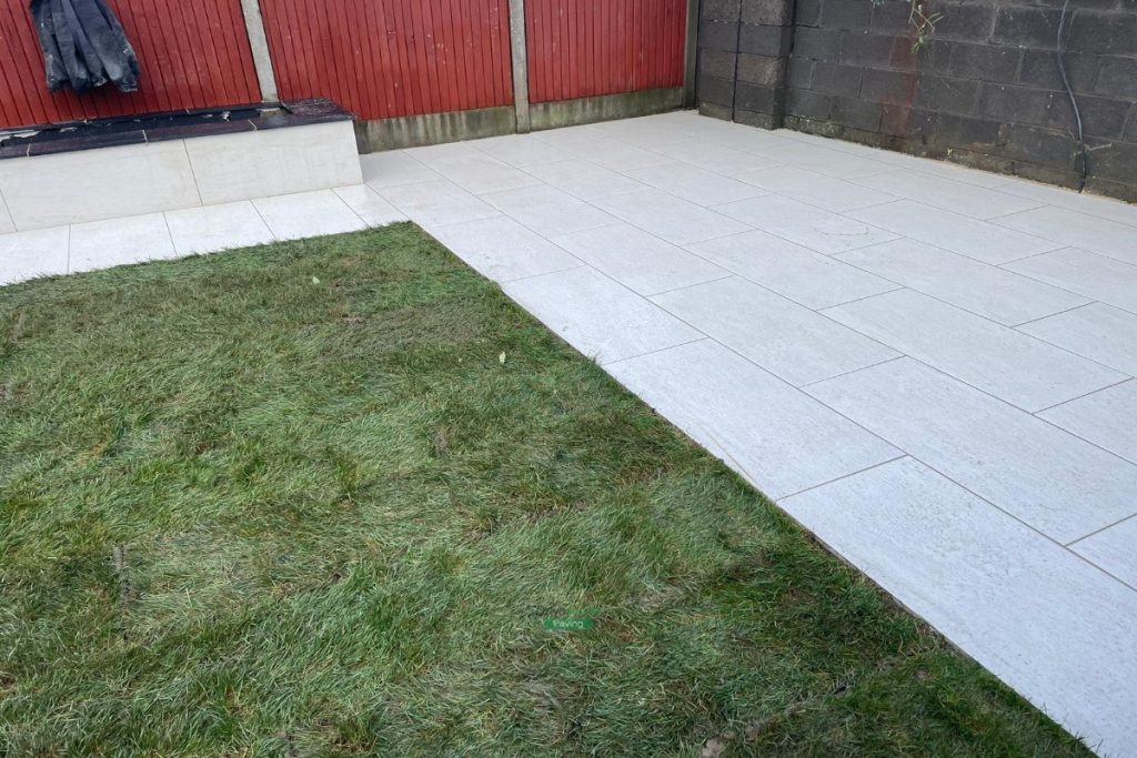 Porcelain Tiled Patio with New Lawn and Raised Flowerbeds in Celbridge, Co. Kildare (3)