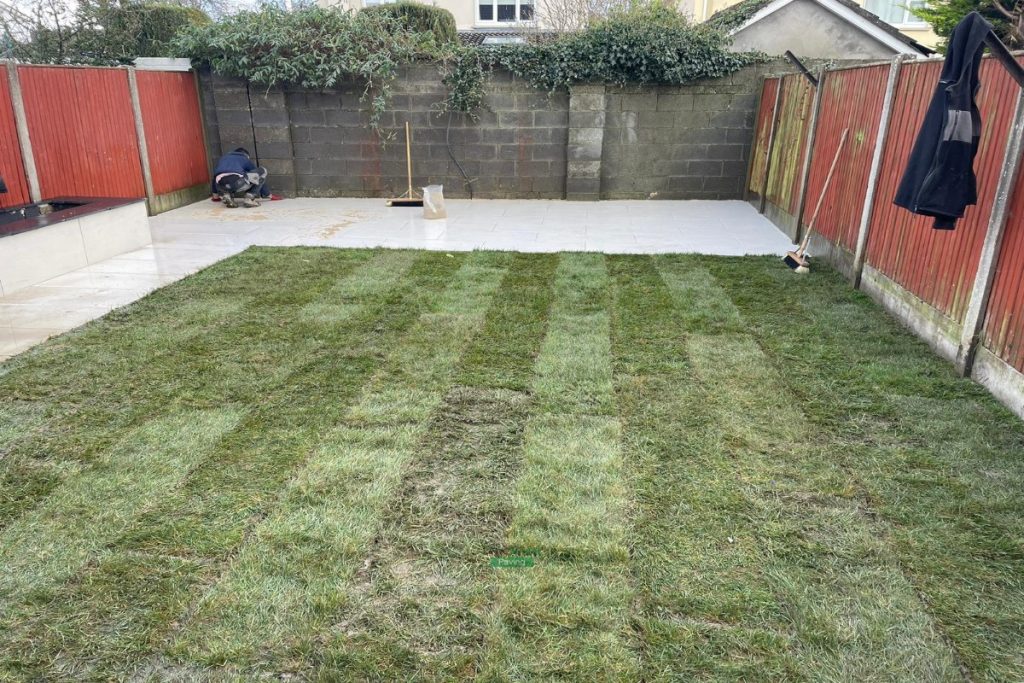 Porcelain Tiled Patio with New Lawn and Raised Flowerbeds in Celbridge, Co. Kildare (5)