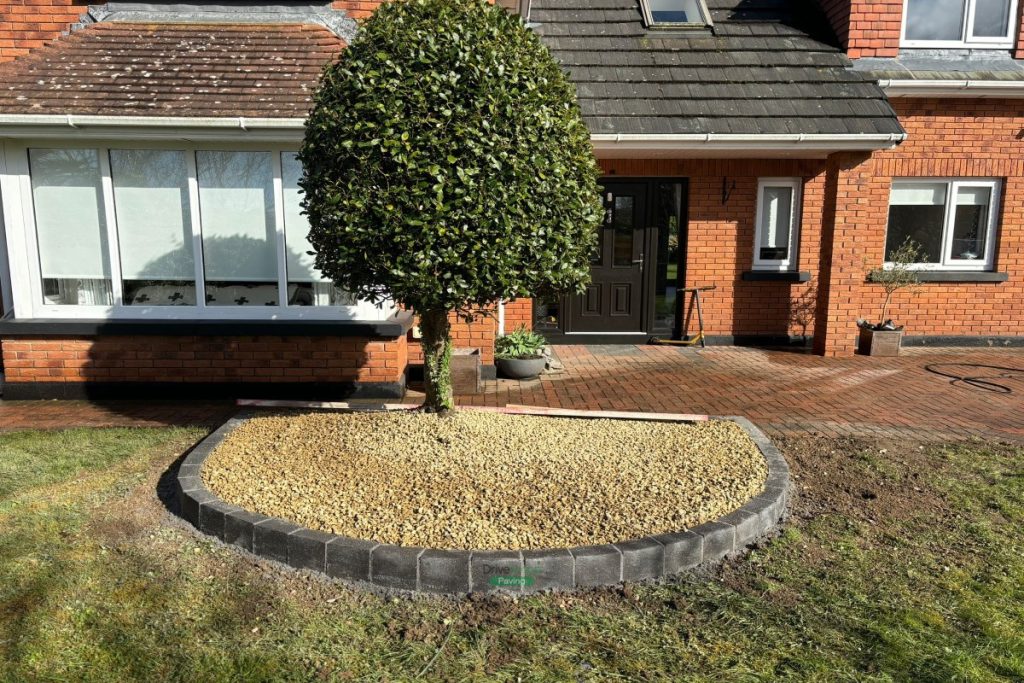 Brindle Driveway Extension with Golden Gravel in Donabate, Co. Dublin (1)