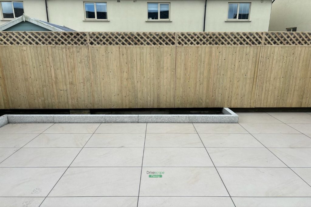 Porcelain Tiled Patio with Timber Fencing and Ashford Block Wall in Johnstown, Co. Meath (5)