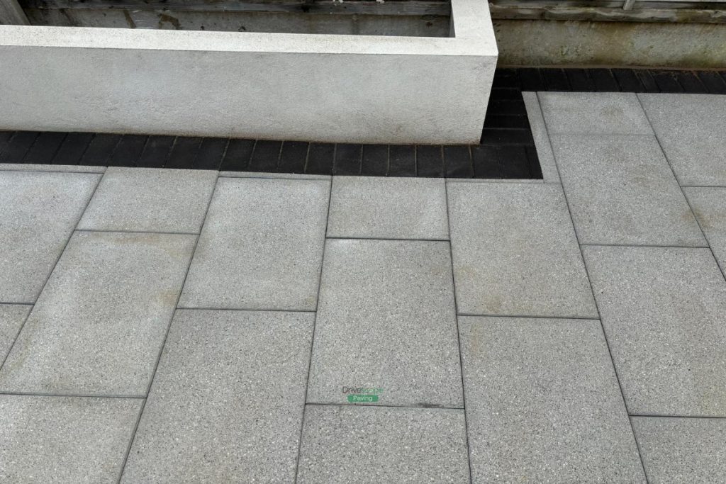 Silver Granite Slabbed Patio with Boxed Flowerbeds in Hansfield Wood, Dublin (10)