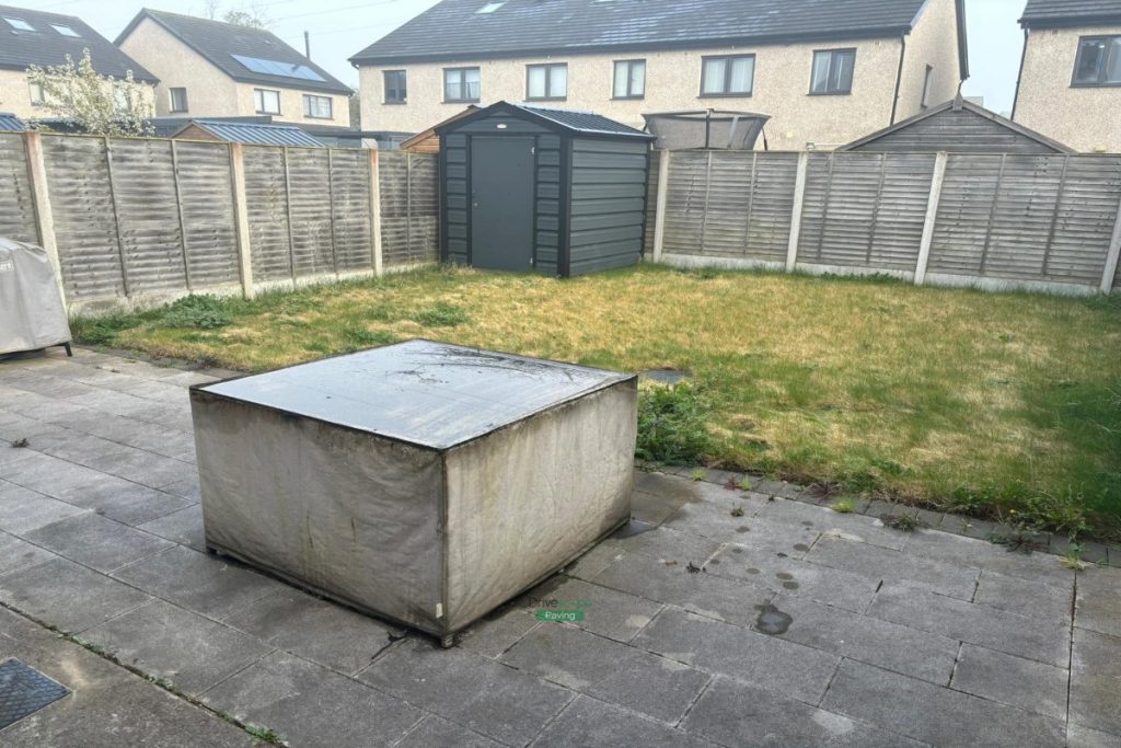 Silver Granite Slabbed Patio with Boxed Flowerbeds in Hansfield Wood, Dublin (2)