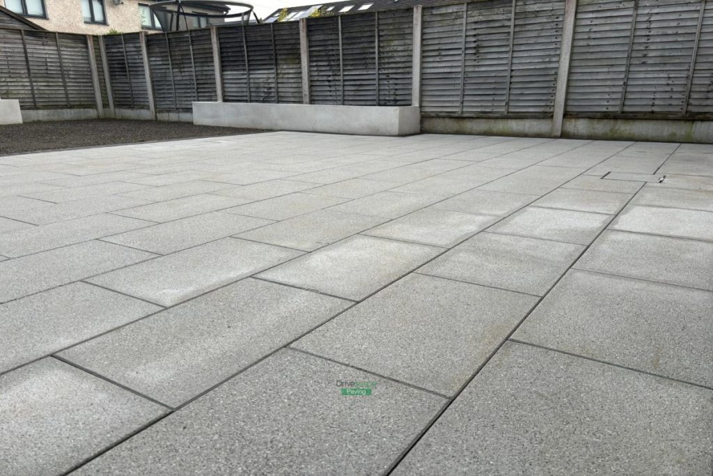 Silver Granite Slabbed Patio with Boxed Flowerbeds in Hansfield Wood, Dublin (7)