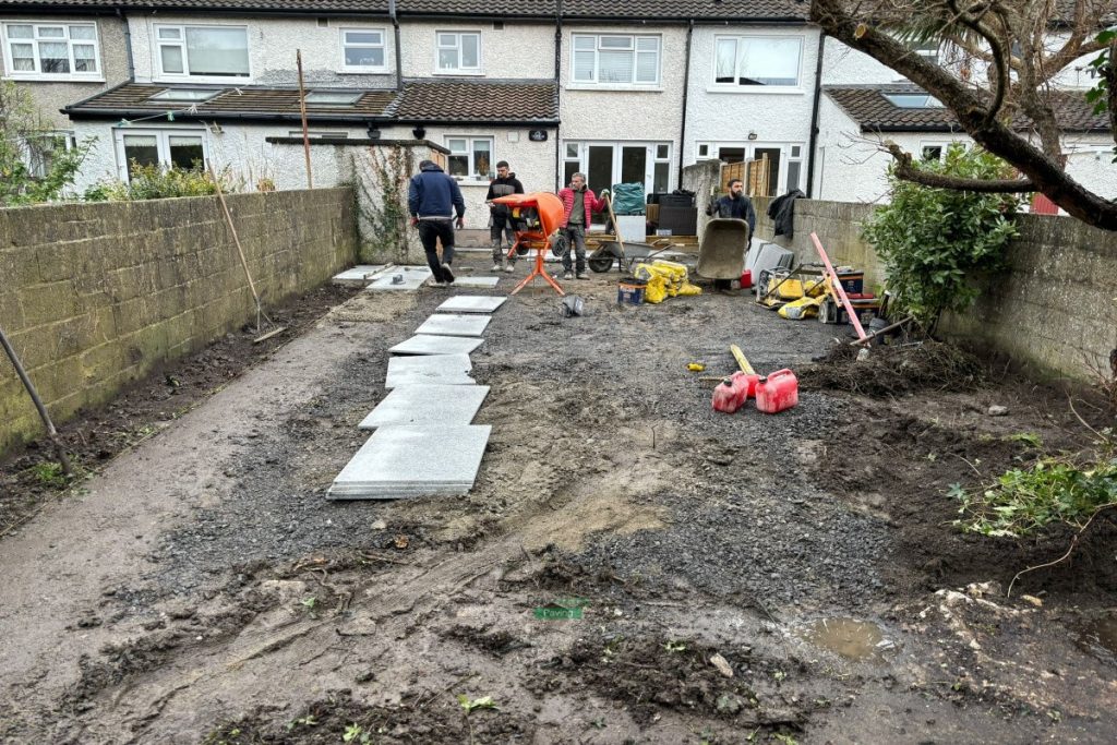 Silver Granite Slabbed Patio with Roll-On Turf in Clontarf, Dublin (4)