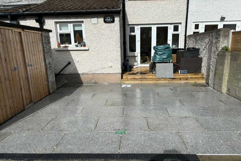 Silver Granite Slabbed Patio with Roll-On Turf in Clontarf, Dublin (6)