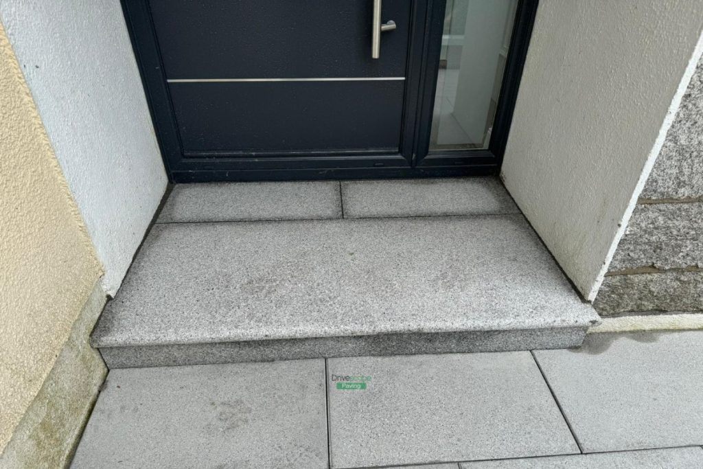 Asphalt Driveway with Silver Granite Corrib Paving, Granite Step and Flowerbeds in Santry, Dublin (6)