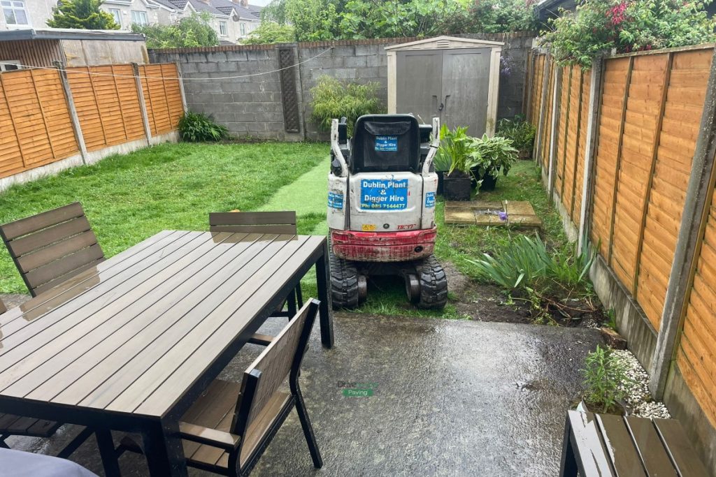 Patio with Sorrento Slabs and Charcoal Borderline, Raised Flowerbeds and ACO Drains in Dublin 15 (2)