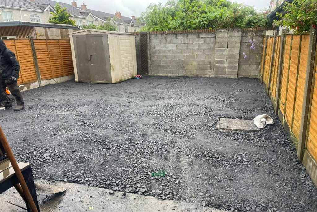 Patio with Sorrento Slabs and Charcoal Borderline, Raised Flowerbeds and ACO Drains in Dublin 15 (3)