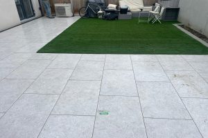 Porcelain Tiled Patio with Artificial Grass in Portmarnock, Co. Dublin (8)