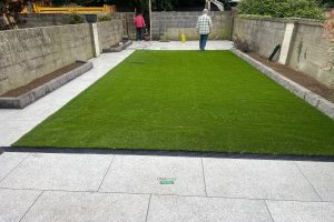 Porcelain Tiled Patio with Steps and Artificial Grass in Clontarf, Dublin (7)