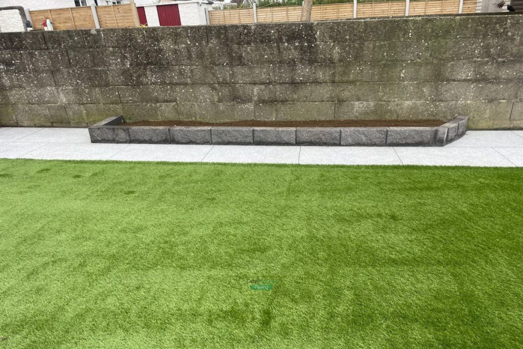 Porcelain Tiled Patio with Steps and Artificial Grass in Clontarf, Dublin (9)
