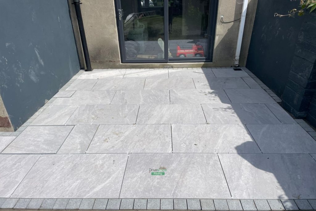 Patio with Porcelain Tiles and Granite Cobbles in Santry, Dublin (5)