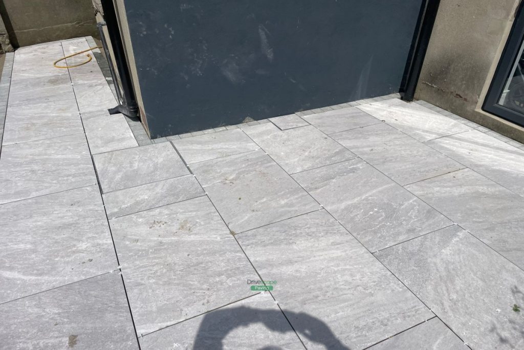 Patio with Porcelain Tiles and Granite Cobbles in Santry, Dublin (6)