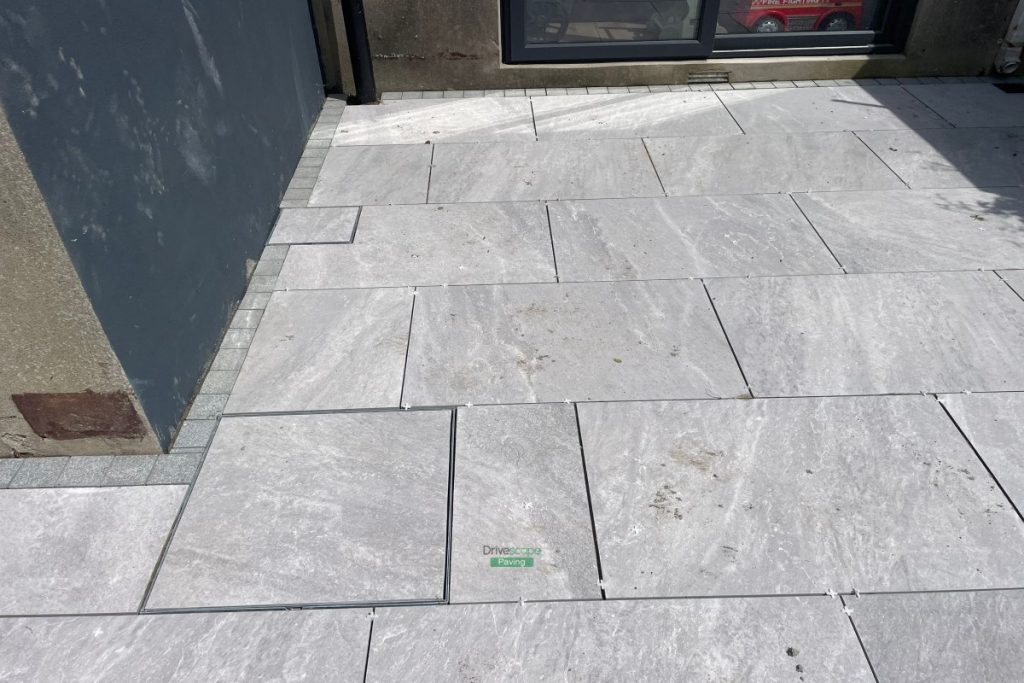 Patio with Porcelain Tiles and Granite Cobbles in Santry, Dublin (7)