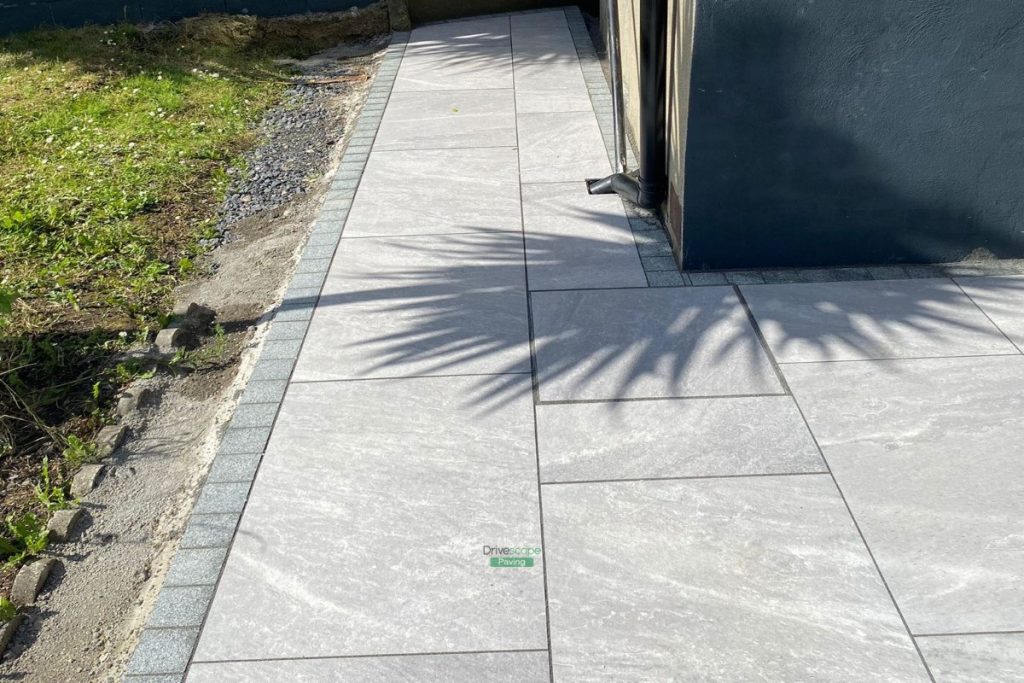 Patio with Porcelain Tiles and Granite Cobbles in Santry, Dublin (9)