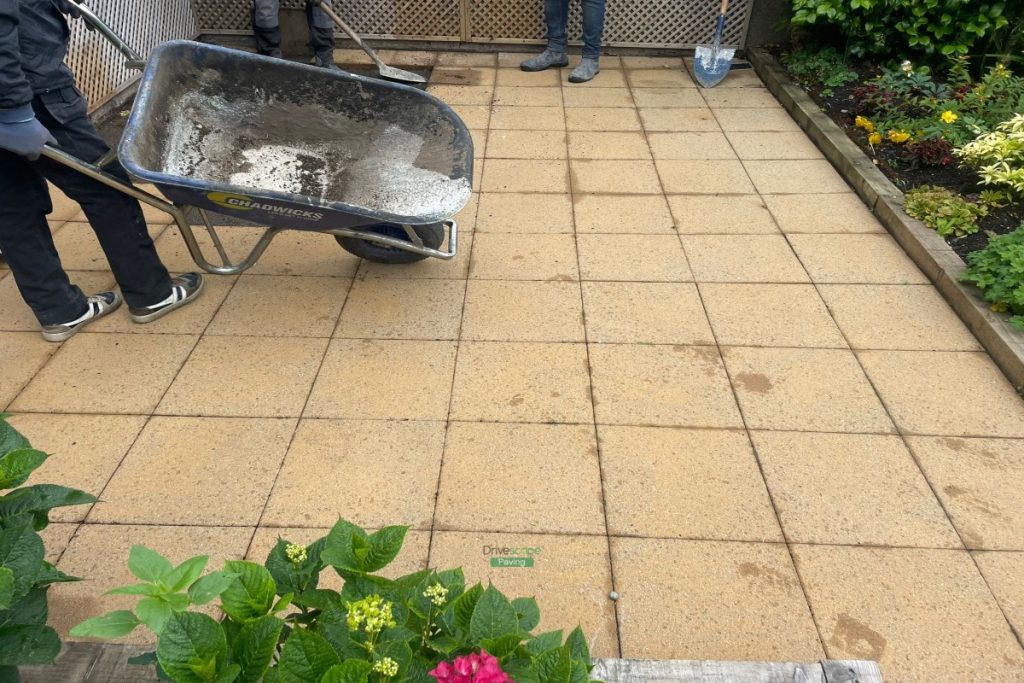 Porcelain Tiled Patio with Garden Archway and Golden Gravel in Sutton, Co. Dublin (1)