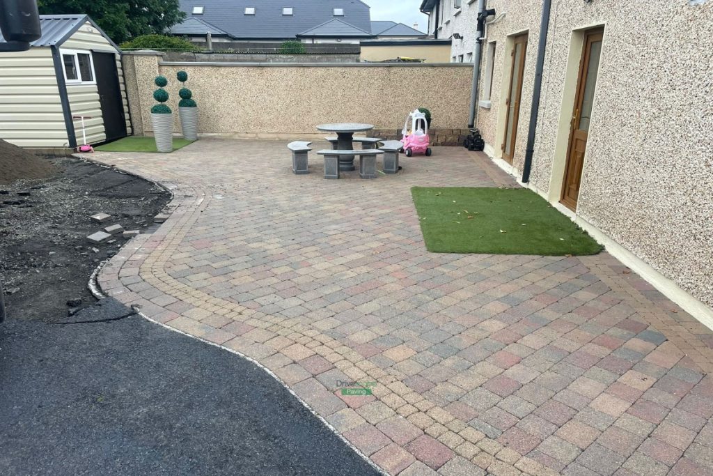 Porcelain Tiled Patio with Granite Cobblestones in Newbridge Co. Kildare (2)