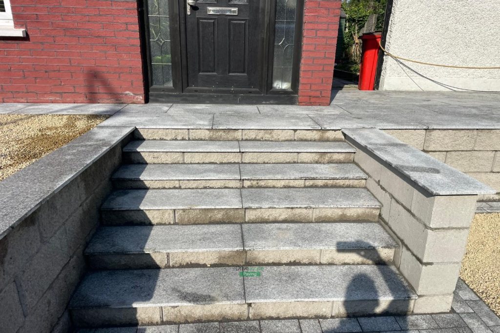Gravelled Driveway with Granite Slabs, Ashford Walling and Granite Capping in Raheny, Dublin (10)