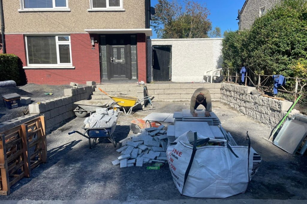 Gravelled Driveway with Granite Slabs, Ashford Walling and Granite Capping in Raheny, Dublin (4)