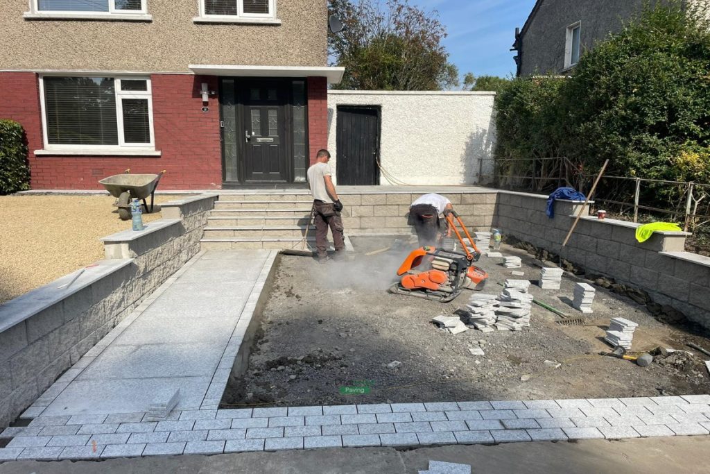 Gravelled Driveway with Granite Slabs, Ashford Walling and Granite Capping in Raheny, Dublin (5)