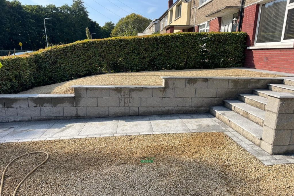 Gravelled Driveway with Granite Slabs, Ashford Walling and Granite Capping in Raheny, Dublin (6)
