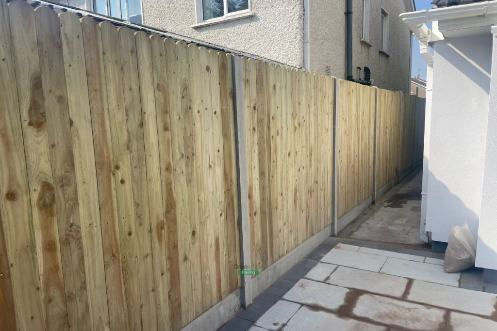 Patio with Silver Granite Slabs, New Lawn and Fencing in Swords, Dublin (8)