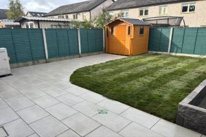 Granite Slabbed Patio with Roll-On Lawn and Raised Flowerbeds in Hansfield Wood, Dublin (4)