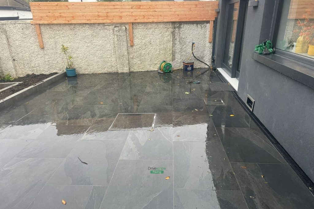 Patio with Brazilian Black Porcelain Tiles in Clontarf, Dublin (1)