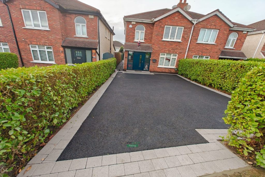 Asphalt Driveway with Granite Block Border and Steps in Clonsilla, Dublin