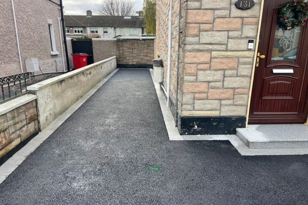 SMA Driveway with Silver Granite Apron, Border and Steps in Drimnagh, Dublin (5)