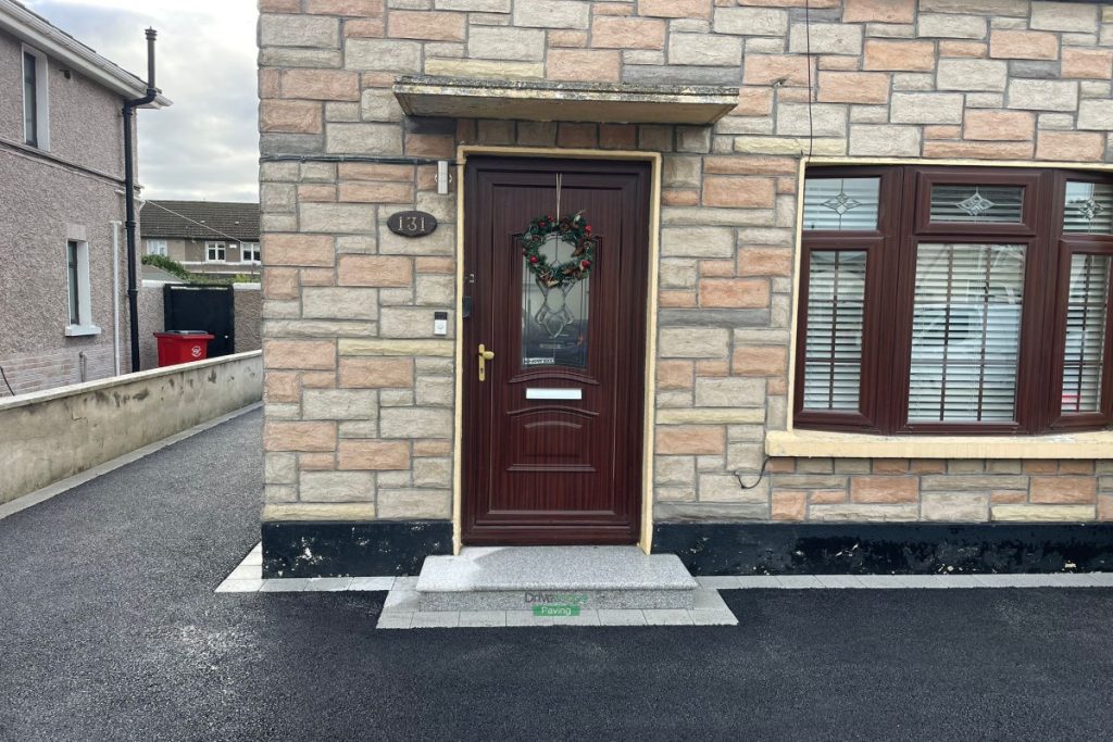 SMA Driveway with Silver Granite Apron, Border and Steps in Drimnagh, Dublin (6)